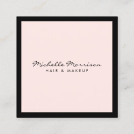 Cartão De Visita Quadrado Vintage Pink Makeup and Beauty