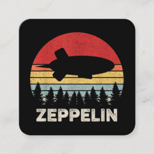 Cartão De Visita Quadrado Vintage Retro Zeppelin Camisa Dirigível