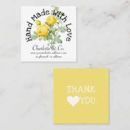 Cartão De Visita Quadrado Vintage Rosa com produtos de amor - Obrigado