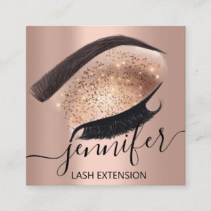 Cartão De Visita Quadrado Vips de Artista de Extensão Eyelash Profissional