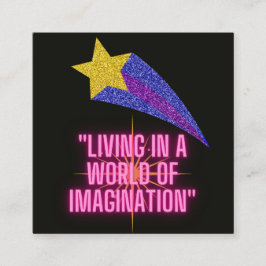 CARTÃO DE VISITA QUADRADO VIVER NUM MUNDO DE IMAGINAÇÃO