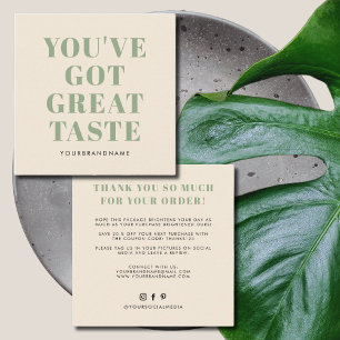 Cartão De Visita Quadrado Você tem excelente de gosto obrigado