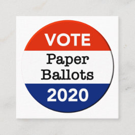 Cartão De Visita Quadrado Votação em Boletins 2020 Eleição Presidencial