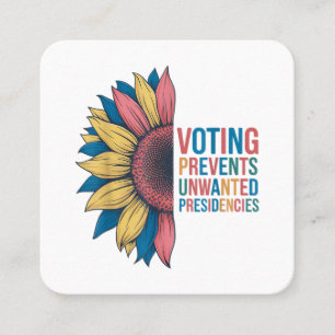 Cartão De Visita Quadrado Votação Impede Presidências Indesejadas de Votar D