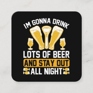 Cartão De Visita Quadrado Vou beber muita cerveja