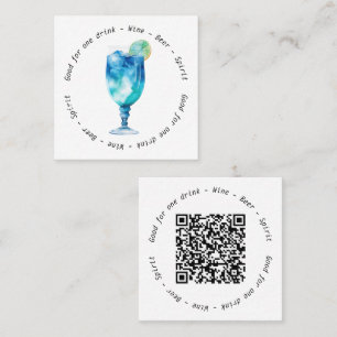 Cartão De Visita Quadrado Voucher de Evento Corporativo de QR Moderno Havaia