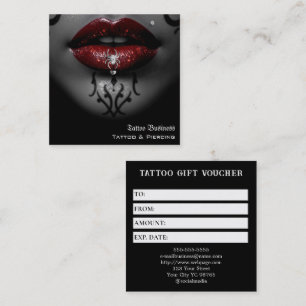 Cartão De Visita Quadrado Voucher de Presente de Tatuagem