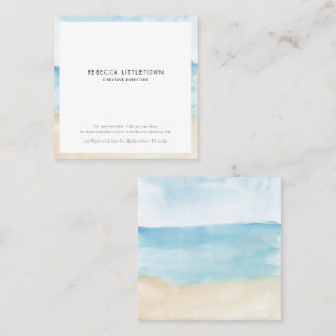 Cartão De Visita Quadrado Watercolor Professional Elegant Modern