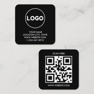 Cartão De Visita Quadrado Website de logotipo personalizado moderno e código