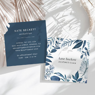 Cartão De Visita Quadrado Wild Azure   Quadro botânico