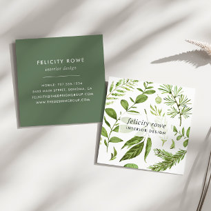 Cartão De Visita Quadrado Wild Meadow   Impressão botânico