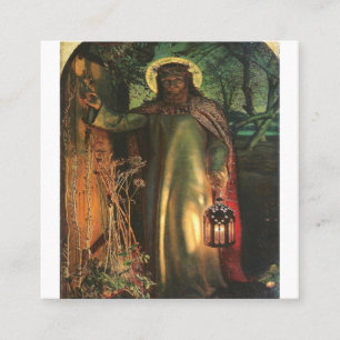 Cartão De Visita Quadrado William Holman Caça A Luz Do Mundo