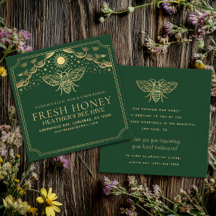 Cartão De Visita Quadrado Witchy Tarot Beekeeper Honeybee
