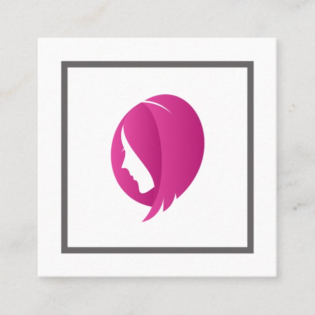 Cartão De Visita Quadrado Womens Hair | Hairstylist profissional (Frente)