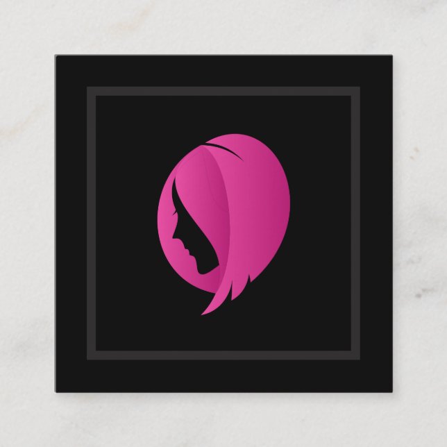 Cartão De Visita Quadrado Womens Hair | Hairstylist profissional (Frente)