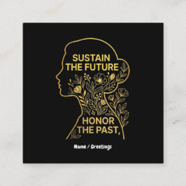 Cartão De Visita Quadrado Women's History Month Eco-Feminist Sustain Future