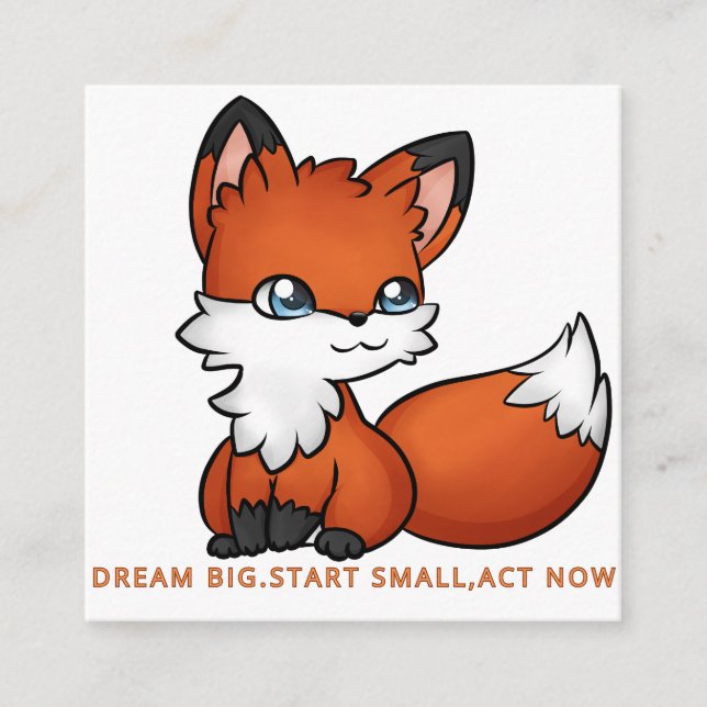 Cartão De Visita Quadrado Wonderful fox (Frente)