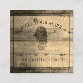 Cartão De Visita Quadrado Wood Kraft