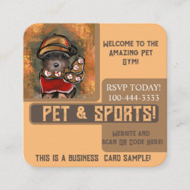 Cartão De Visita Quadrado Yorkie Poo