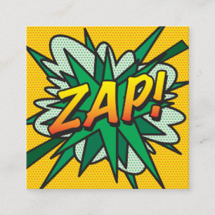 Cartão De Visita Quadrado ZAP Fun Retro Quadrinho