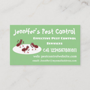 Cartão De Visita Quadrinhos de gelo de formigas vermelhas felizes