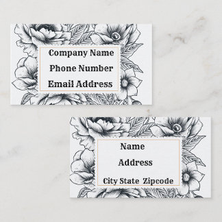 Cartão De Visita Quadro branco preto