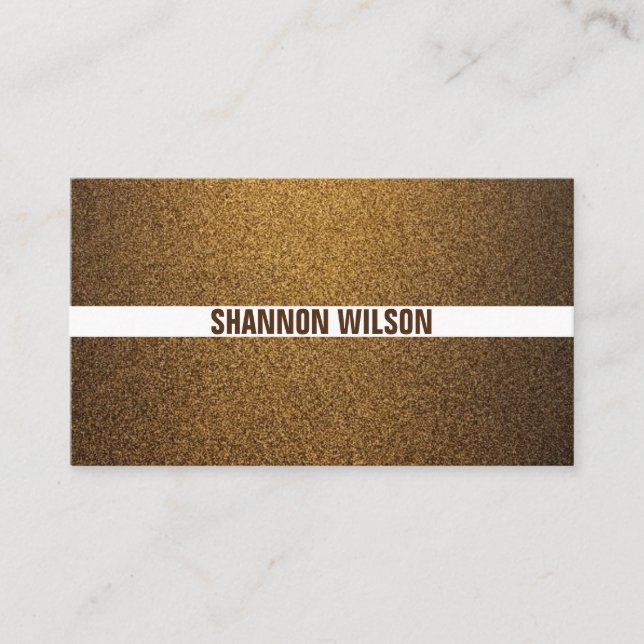 Cartão De Visita Quadro branco simples de cobre com brilho de cobre (Frente)