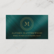 Quadro circular profissional Monograma Emerald Gre