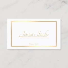 Cartão De Visita Quadro clássico de Ouro de tendência branca a cada