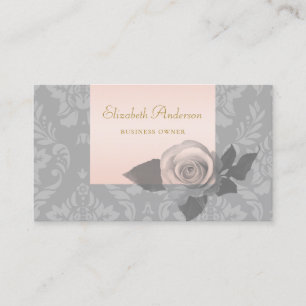 Cartão De Visita Quadro cor-de-rosa elegante cinzento do rosa de
