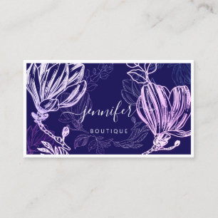 Cartão De Visita Quadro da Flor Código QR Logotipo Personalizado A