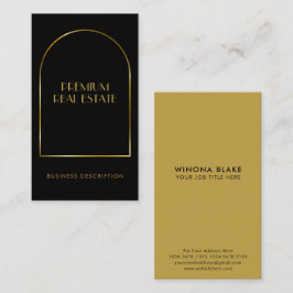 Cartão De Visita Quadro de Arco Preto e Dourado do Luxo