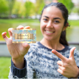 Cartão De Visita Quadro de cobre de mármore do Ouro abstrato