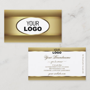 Cartão De Visita Quadro de decoração Dourado escuro e preto do logo