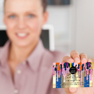 Cartão De Visita Quadro de Drives do Hológrafo de Confetti Glitter