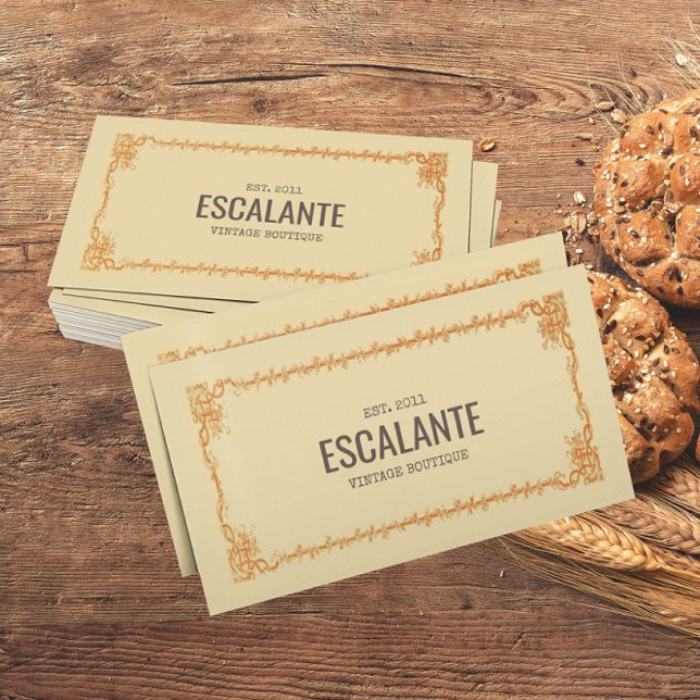 Cartão De Visita Quadro De Ephemera Retro Vintage (Criador carregado)