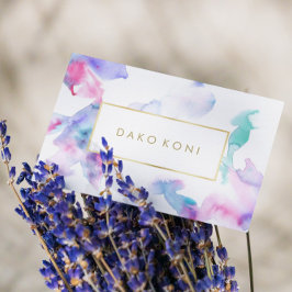 Cartão De Visita Quadro de ouro floral elegante