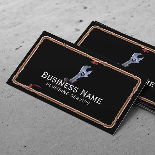 Cartão De Visita Quadro de Pipe Profissional do Serviço de Reparo d (Criador carregado)