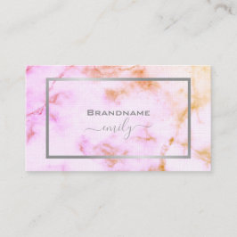 Cartão De Visita Quadro de Prata Bonito do Padrão de Mármore Colori