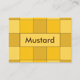 Cartão De Visita Quadro de Verificação Amarelo de Mostarda