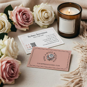 Cartão De Visita Quadro Decorativo Elegante Rosa Floral Feminina