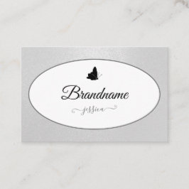 Cartão De Visita Quadro do Círculo de Gradação da Lente de Prata El