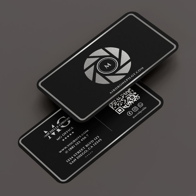 Cartão De Visita Quadro do produtor de filmes Elegante Black Silver (Elegant Film Producer Black Silver Lens Frame Business Card
☆★
☆★
☆★
☆★
☆★
(35654)
 | 
)