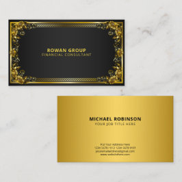 Cartão De Visita Quadro Dourado Regal Luxurioso a Preto