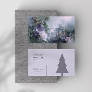 Cartão De Visita Quadro Floral Névoa Montanha Cachoeira Dourado