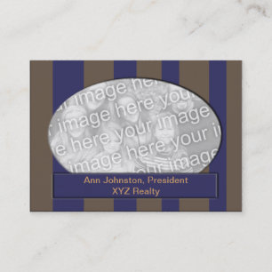 Cartão De Visita Quadro listrado da foto do azul e do Brown