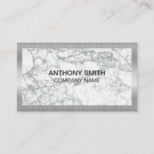 Cartão De Visita Quadro metálico de prata  Marble
