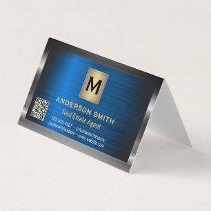 Cartão De Visita Quadro metálico  Metálico Azul  Verificação de