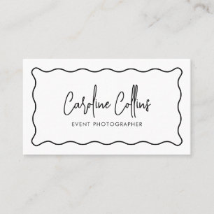 Cartão De Visita Quadro ondulado moderno, código qr, fotografia