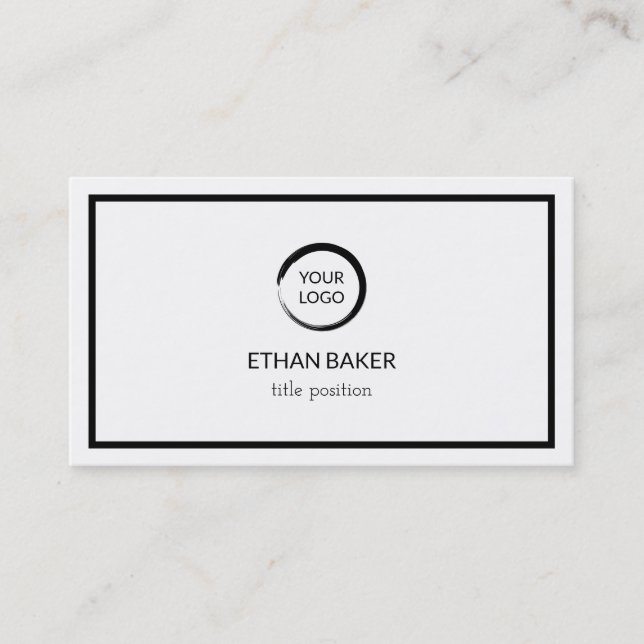 Cartão De Visita Quadro preto e logotipos (Frente)